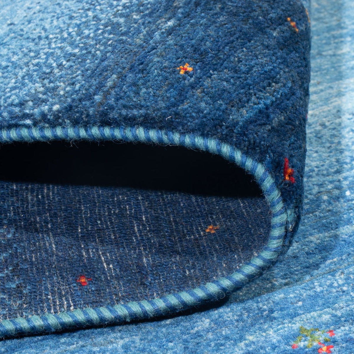 Dywan Gabbeh - Loribaft Perski - 252 x 173 cm - ciemnoniebieski