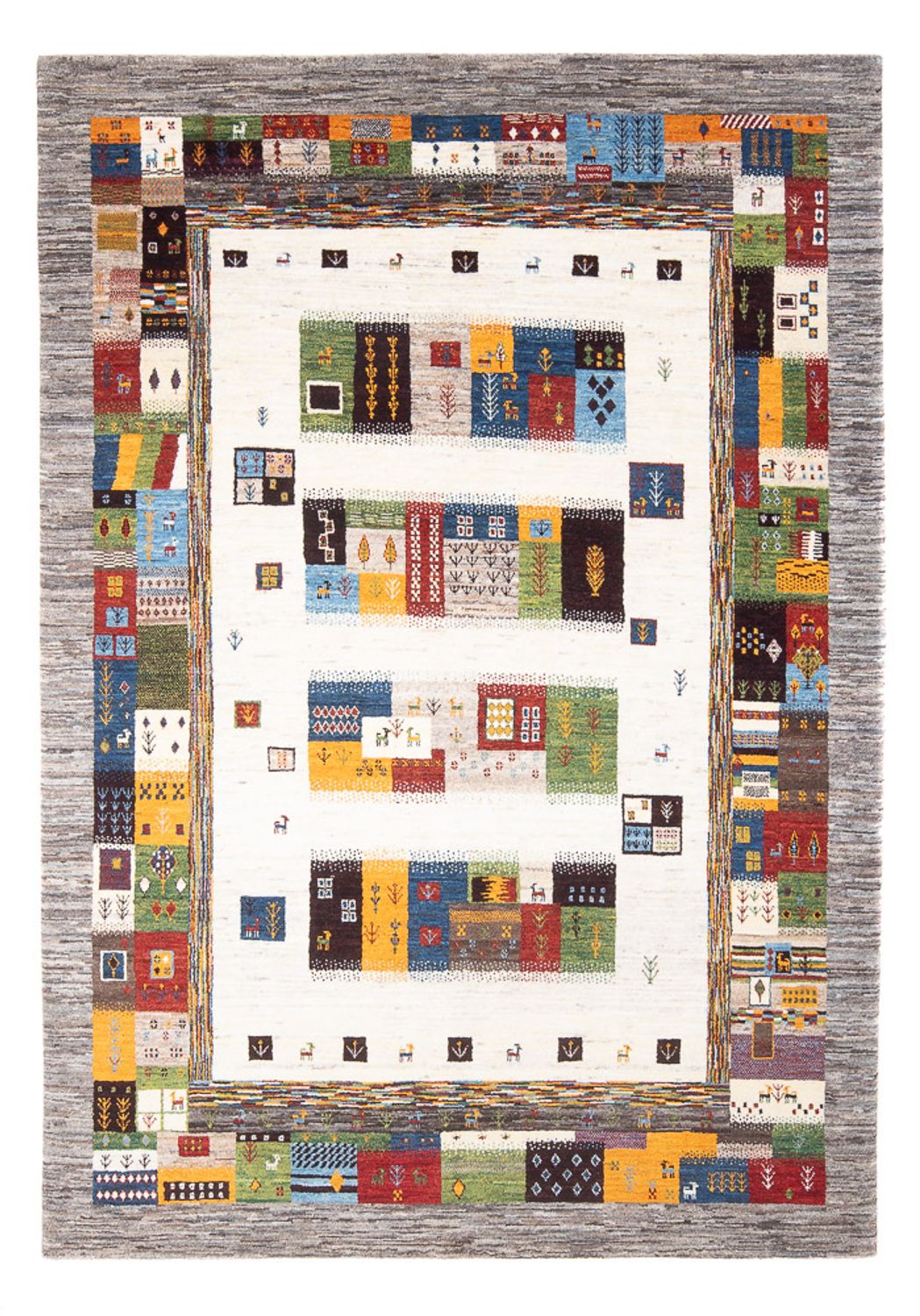 Dywan Gabbeh - Loribaft Perski - 258 x 178 cm - wielokolorowy