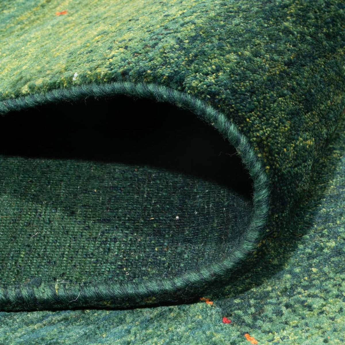 Dywan Gabbeh - Loribaft Perski - 322 x 213 cm - ciemna zieleń