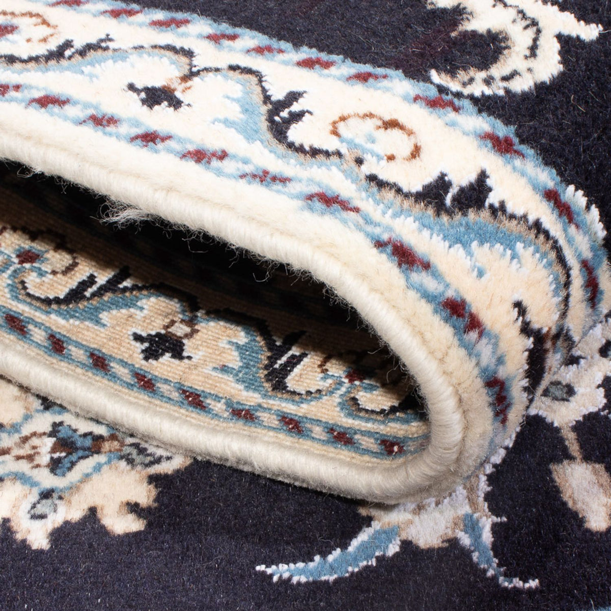 Dywan perski - Nain - 137 x 89 cm - ciemnoniebieski