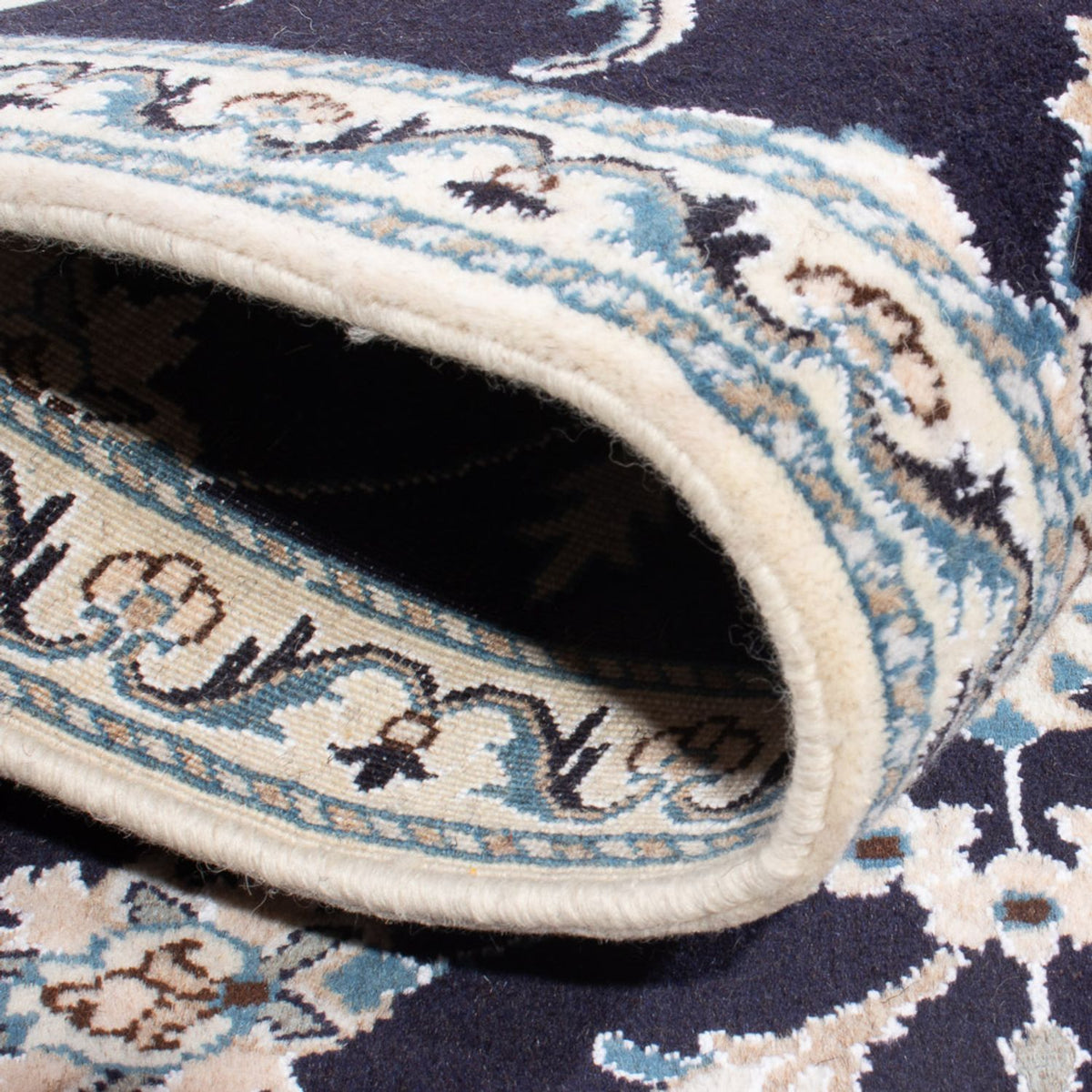 Dywan perski - Nain - 135 x 92 cm - ciemnoniebieski