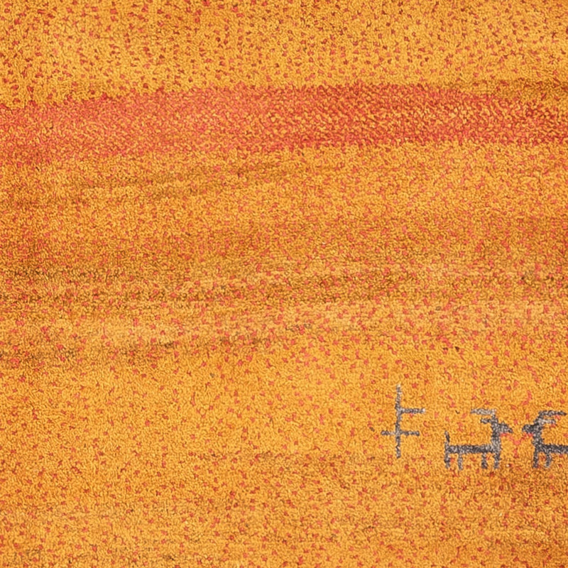 Biegacz Dywan Gabbeh - perski - 258 x 85 cm - pomarańczowy