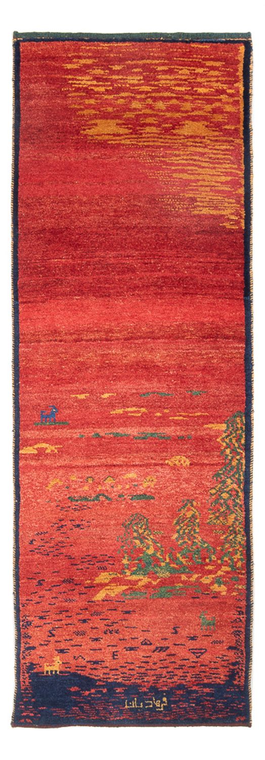 Biegacz Dywan Gabbeh - perski - 235 x 75 cm - wielokolorowy