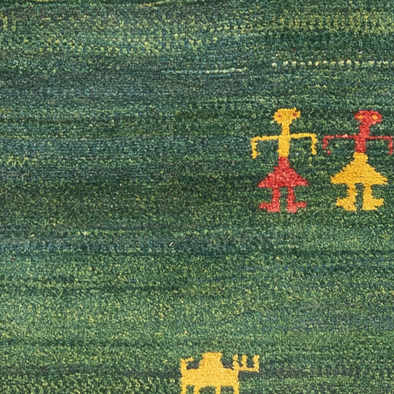 Biegacz Dywan Gabbeh - perski - 202 x 78 cm - zielona