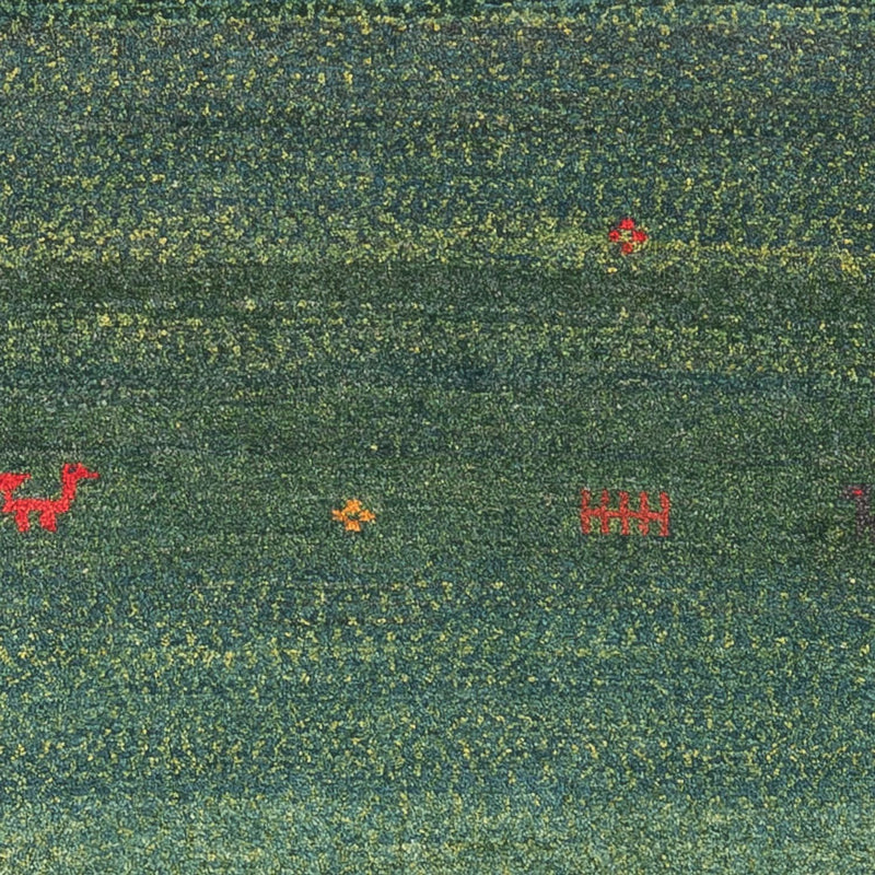 Biegacz Dywan Gabbeh - perski - 270 x 75 cm - ciemna zieleń