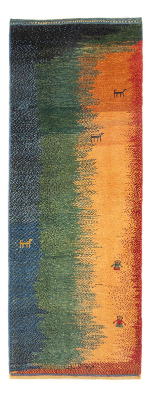 Biegacz Dywan Gabbeh - perski - 202 x 68 cm - wielokolorowy