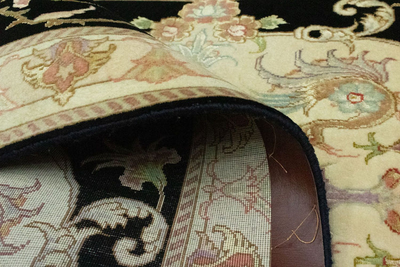 Biegacz Dywan perski - Tabriz - Królewski - 191 x 72 cm - czarny