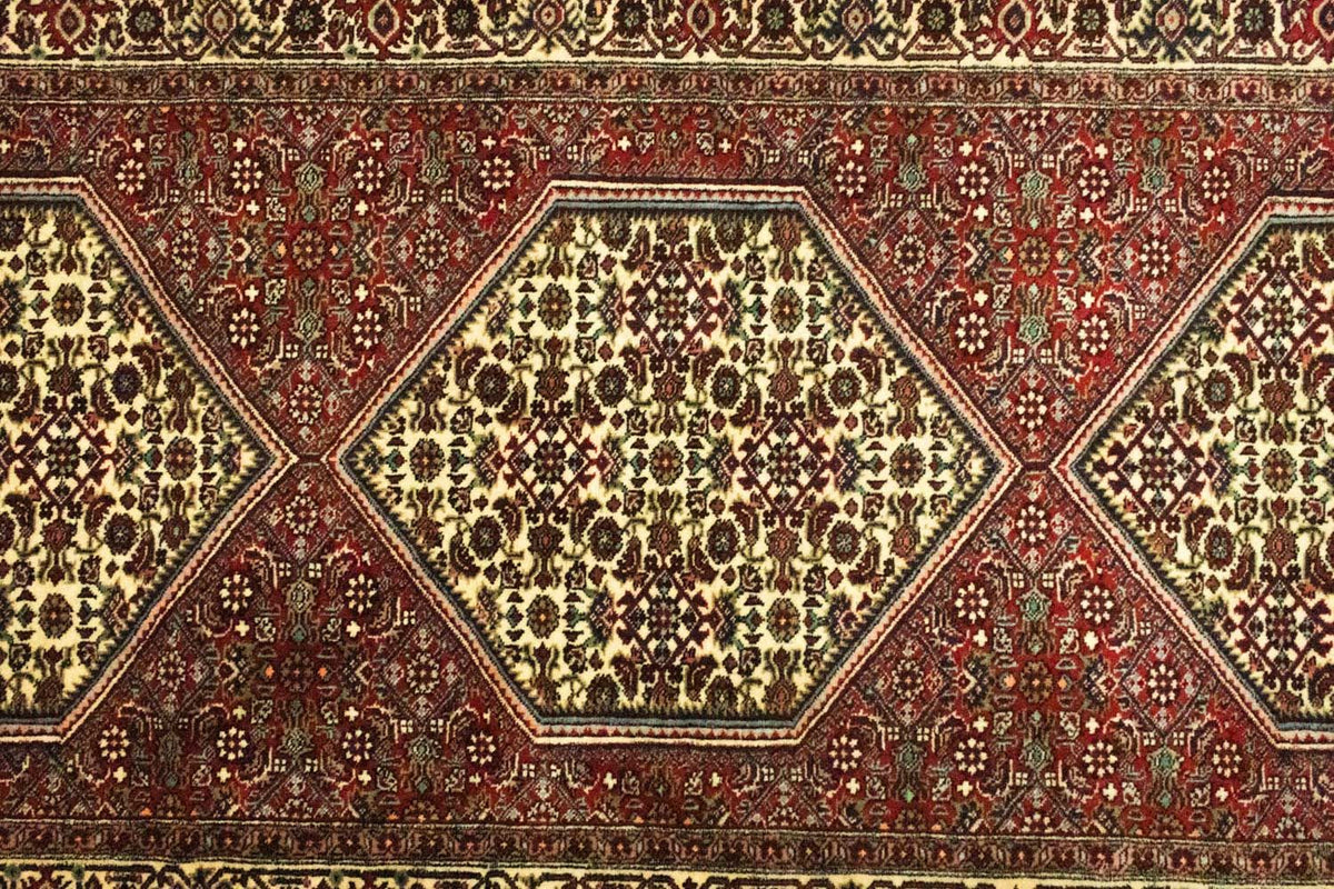 Biegacz Dywan perski - Bijar - 200 x 89 cm - czerwony