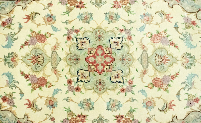 Biegacz Dywan perski - Tabriz - Królewski - 338 x 89 cm - beżowy