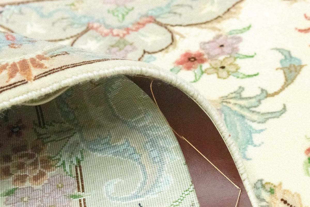 Biegacz Dywan perski - Tabriz - Królewski - 338 x 89 cm - beżowy