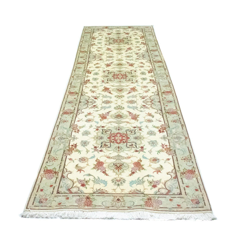 Biegacz Dywan perski - Tabriz - Królewski - 338 x 89 cm - beżowy