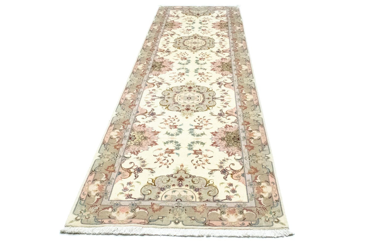 Biegacz Dywan perski - Tabriz - 337 x 90 cm - beżowy