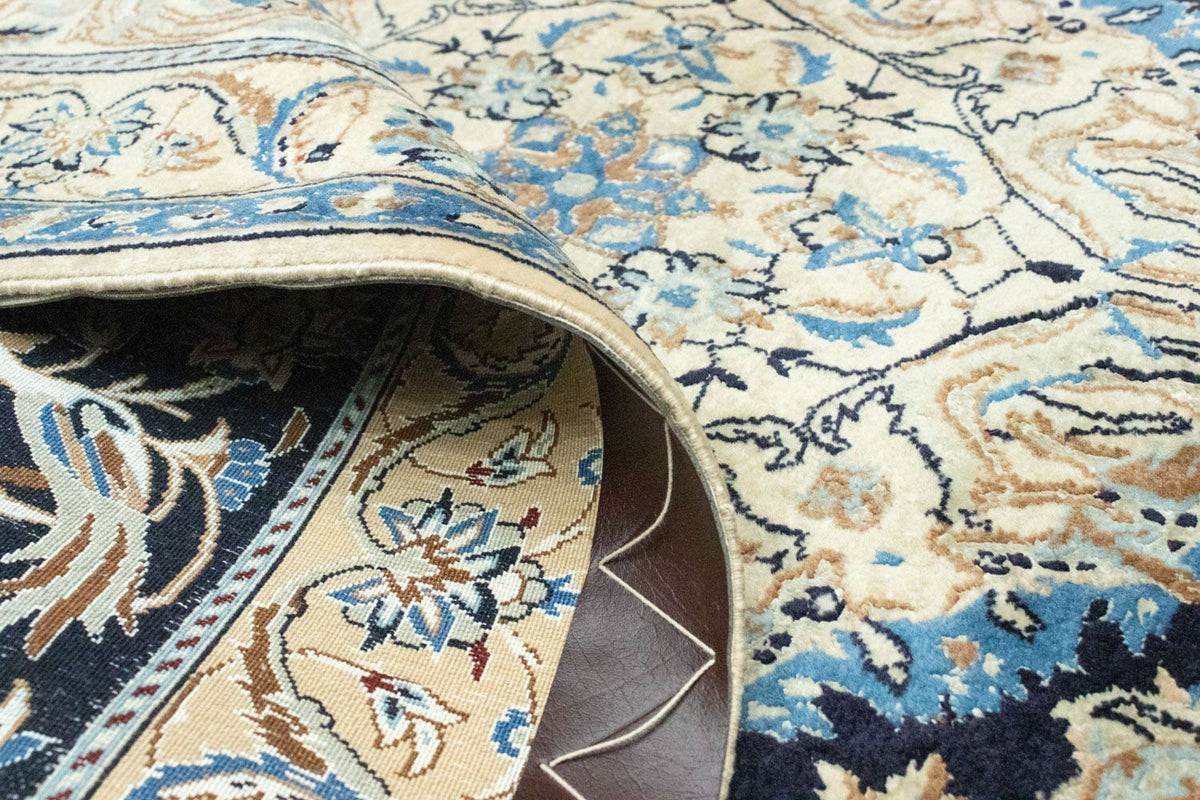 Dywan perski - Nain - 208 x 125 cm - ciemnoniebieski