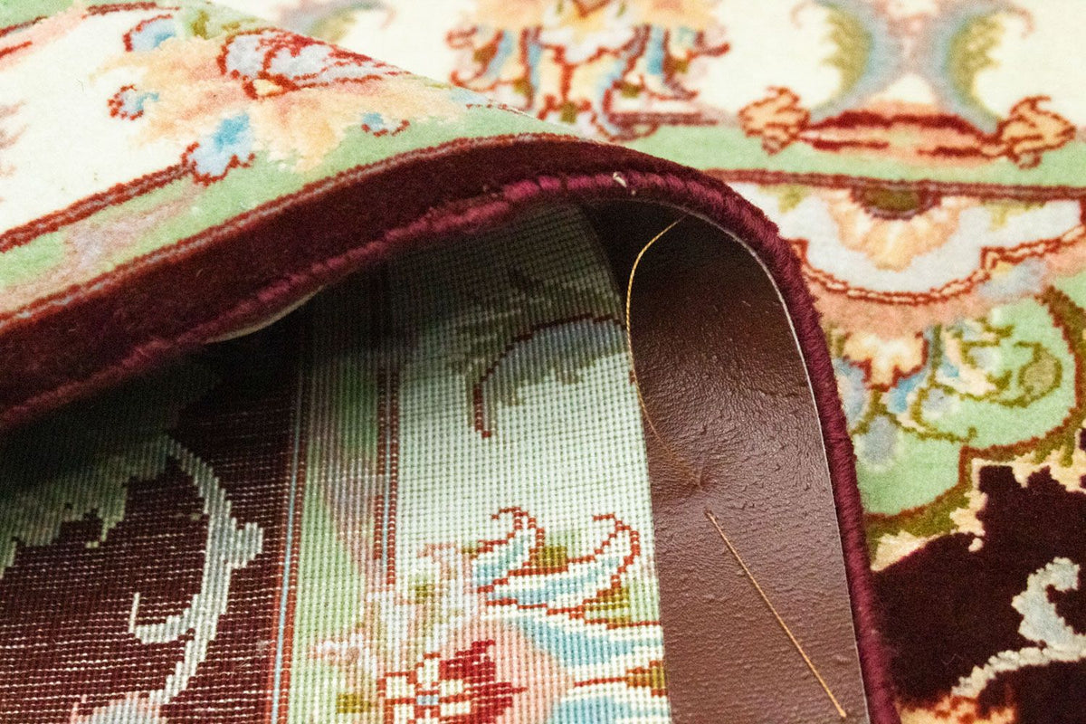 Biegacz Dywan perski - Tabriz - Królewski - 227 x 76 cm - ciemna czerwień