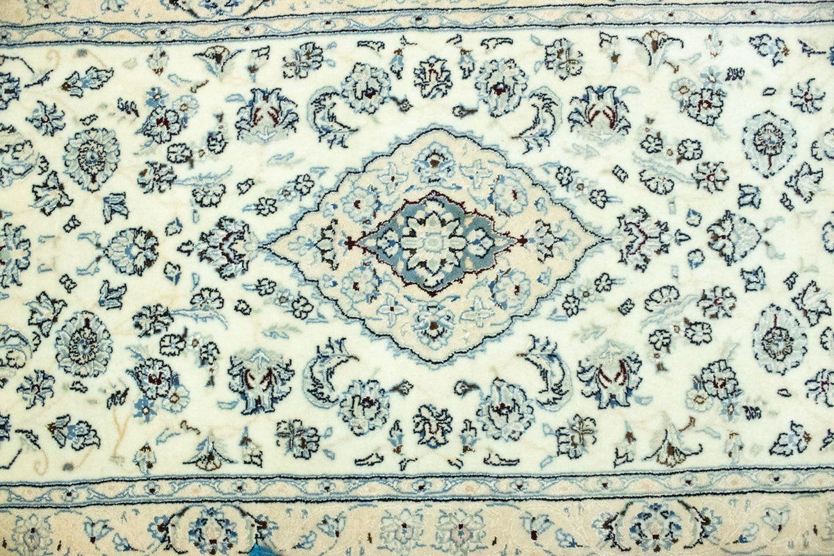 Biegacz Dywan perski - Nain - Królewski - 285 x 87 cm - naturalna biel