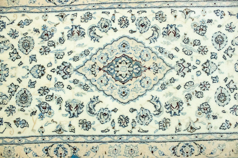 Biegacz Dywan perski - Nain - Królewski - 285 x 87 cm - naturalna biel