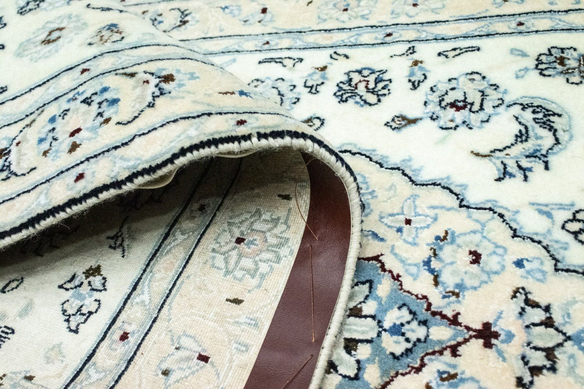 Biegacz Dywan perski - Nain - Królewski - 285 x 87 cm - naturalna biel