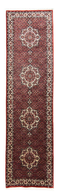 Biegacz Dywan perski - Bijar - 340 x 88 cm - czerwony