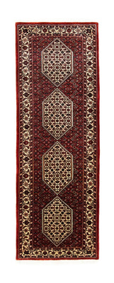 Biegacz Dywan perski - Bijar - 226 x 75 cm - czerwony