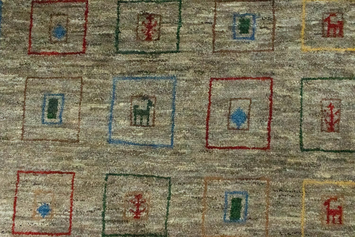 Dywan Gabbeh - perski - 206 x 154 cm - wielokolorowy