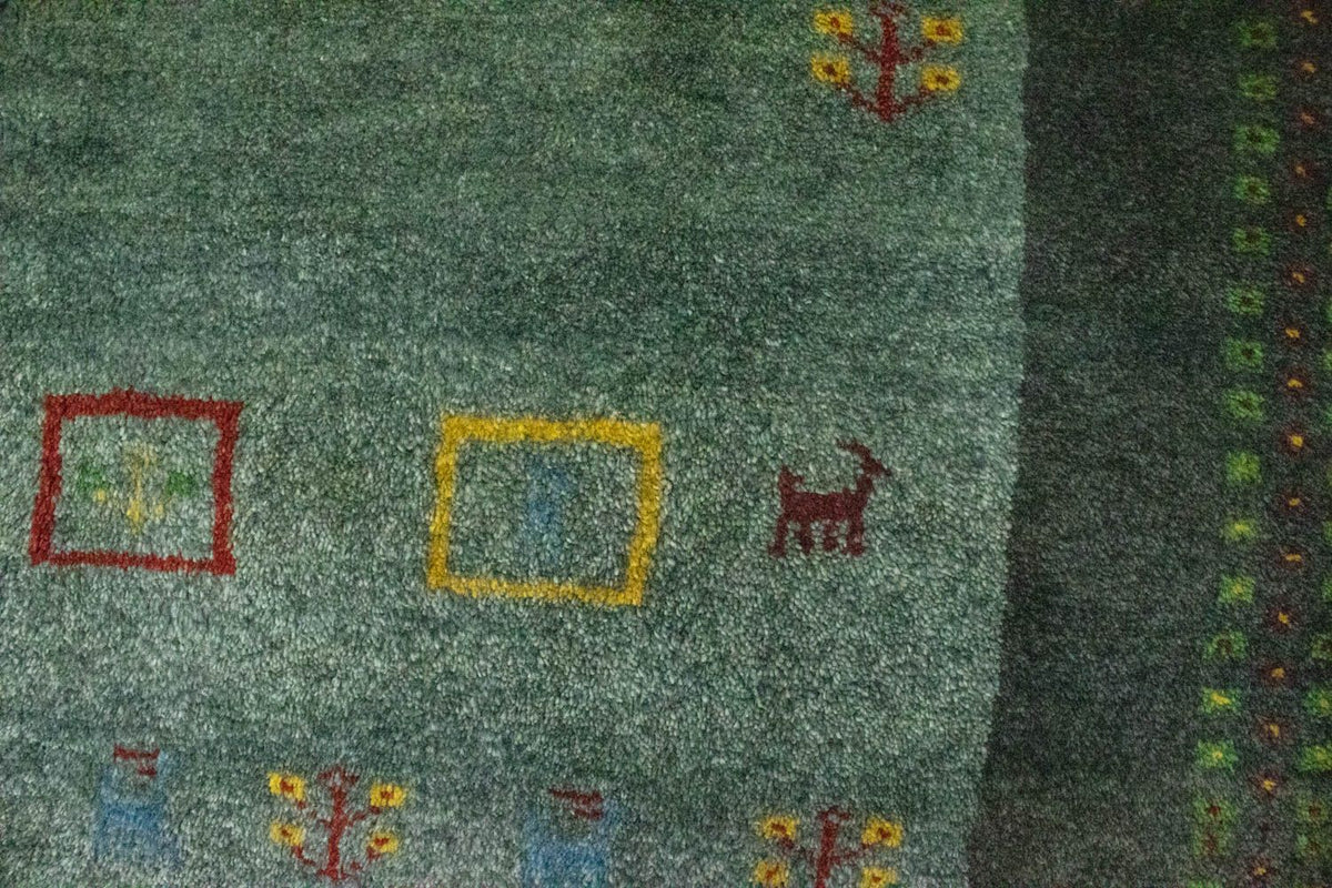 Dywan Gabbeh - perski - 195 x 142 cm - szary