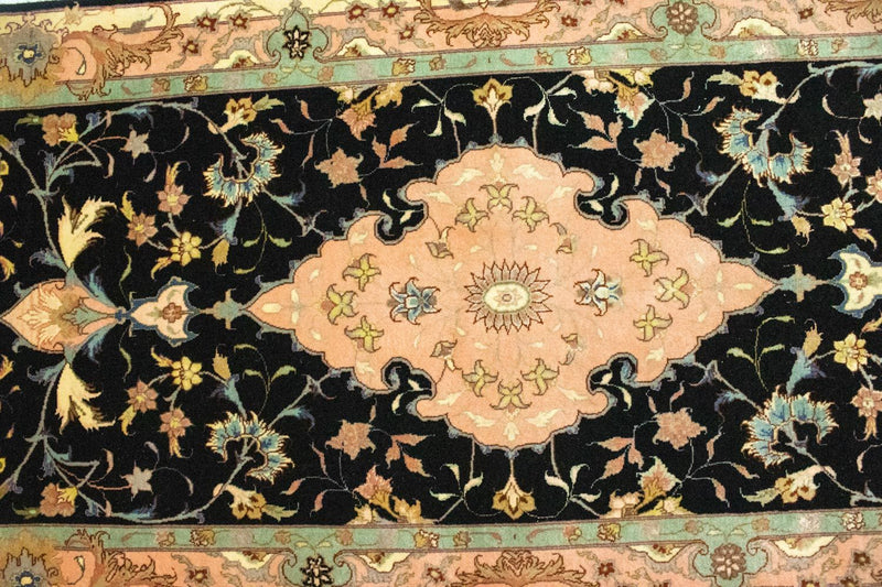Biegacz Dywan perski - Tabriz - Królewski - 294 x 85 cm - czarny