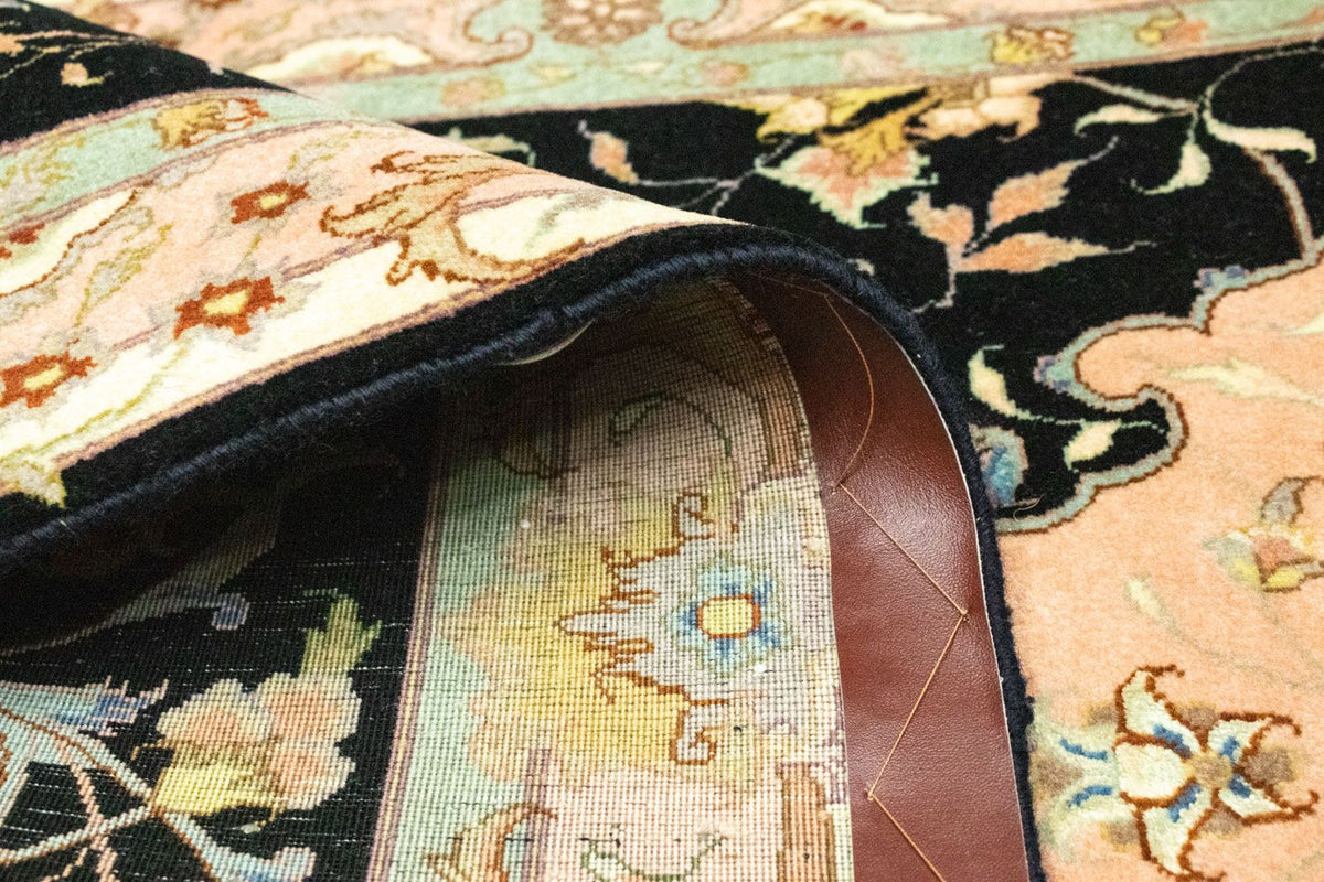 Biegacz Dywan perski - Tabriz - Królewski - 294 x 85 cm - czarny