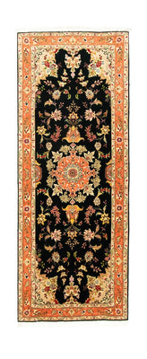 Biegacz Dywan perski - Tabriz - Królewski - 215 x 83 cm - czarny