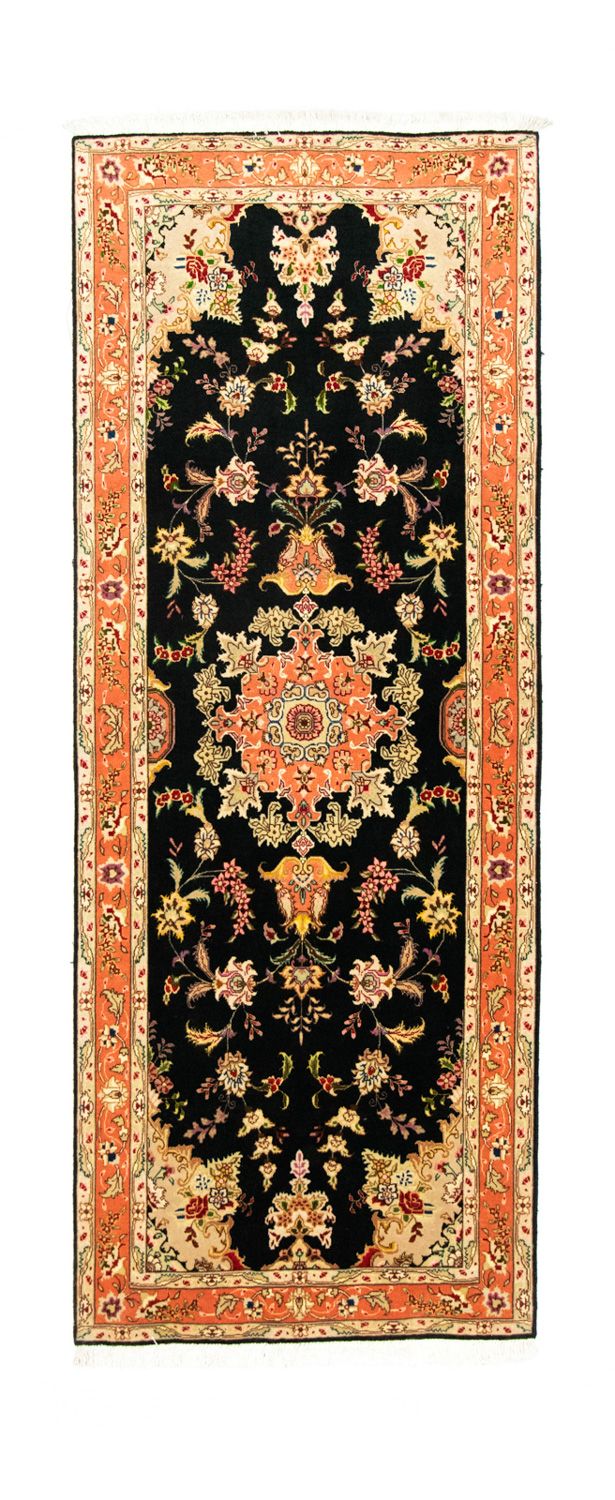 Biegacz Dywan perski - Tabriz - Królewski - 215 x 83 cm - czarny