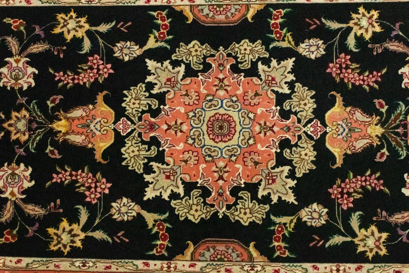 Biegacz Dywan perski - Tabriz - Królewski - 215 x 83 cm - czarny