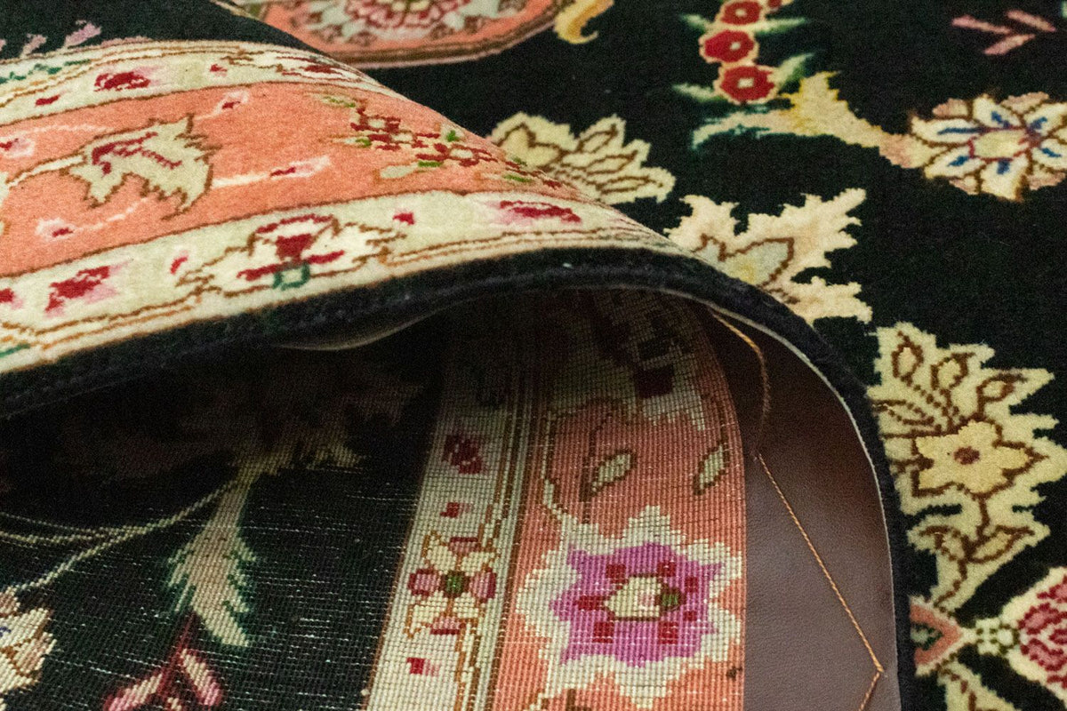 Biegacz Dywan perski - Tabriz - Królewski - 215 x 83 cm - czarny