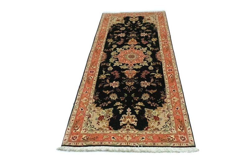 Biegacz Dywan perski - Tabriz - Królewski - 215 x 83 cm - czarny