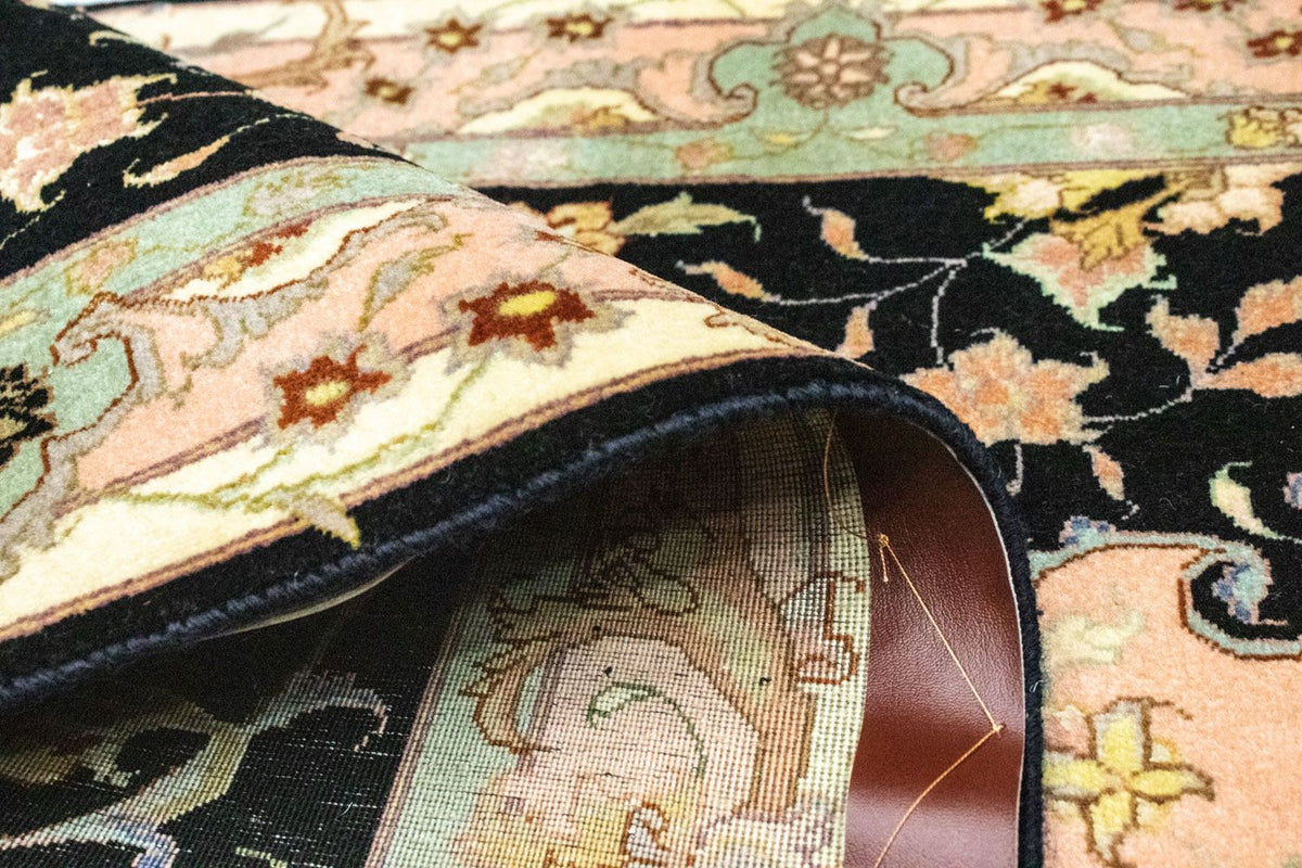 Biegacz Dywan perski - Tabriz - Królewski - 290 x 84 cm - czarny