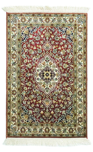Jedwabny dywan - Kashmir Silk - 95 x 63 cm - czerwony