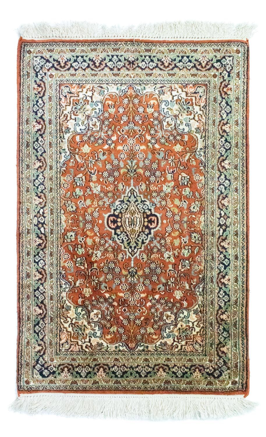 Jedwabny dywan - Kashmir Silk - 94 x 63 cm - rdza