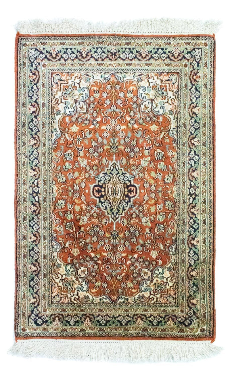 Jedwabny dywan - Kashmir Silk - 94 x 63 cm - rdza