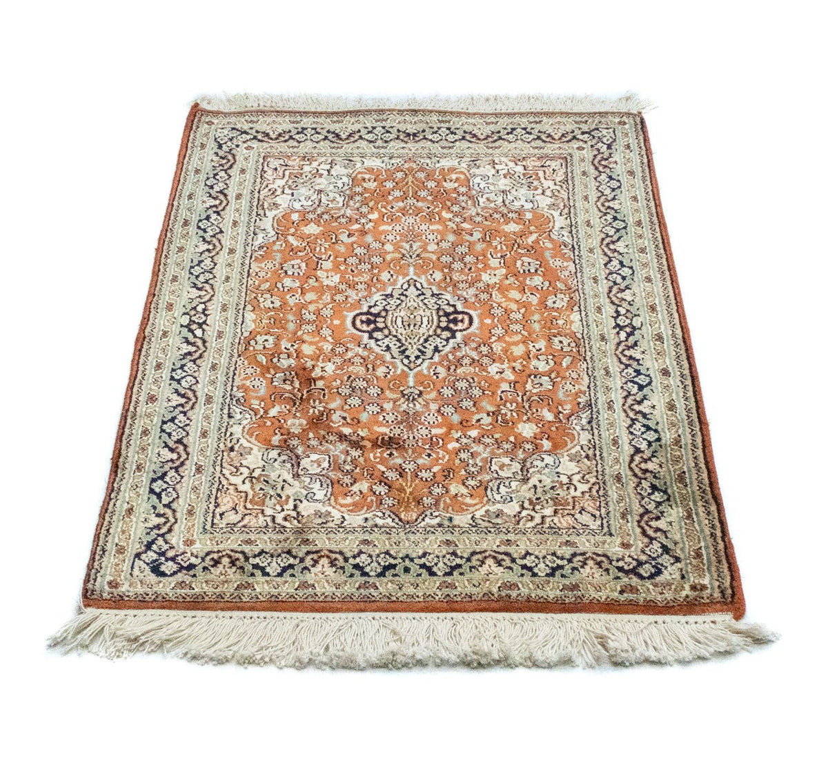 Jedwabny dywan - Kashmir Silk - 94 x 63 cm - rdza