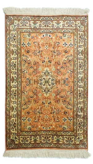 Jedwabny dywan - Kashmir Silk - 95 x 61 cm - rdza