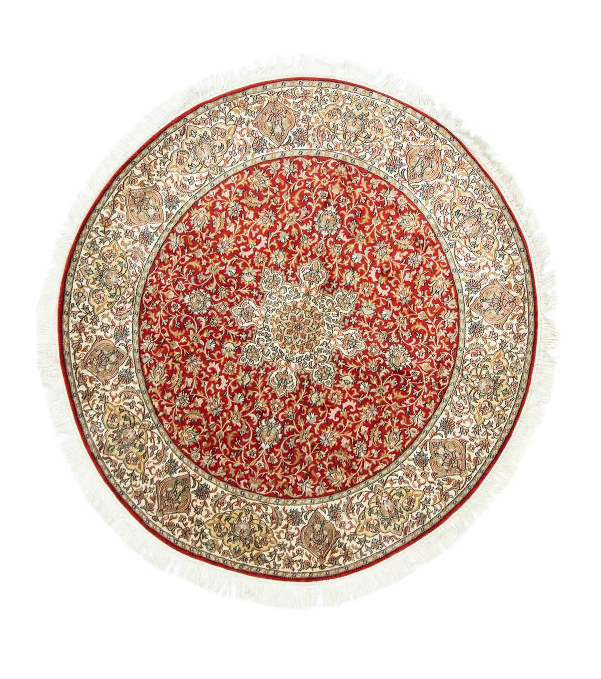 Jedwabny dywan - Kashmir Silk kwadratowy  - 158 x 150 cm - czerwony