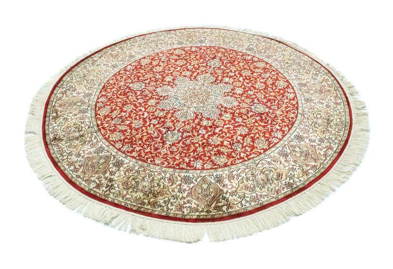 Jedwabny dywan - Kashmir Silk kwadratowy  - 158 x 150 cm - czerwony