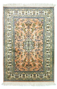 Jedwabny dywan - Kashmir Silk - 93 x 64 cm - łososiowy
