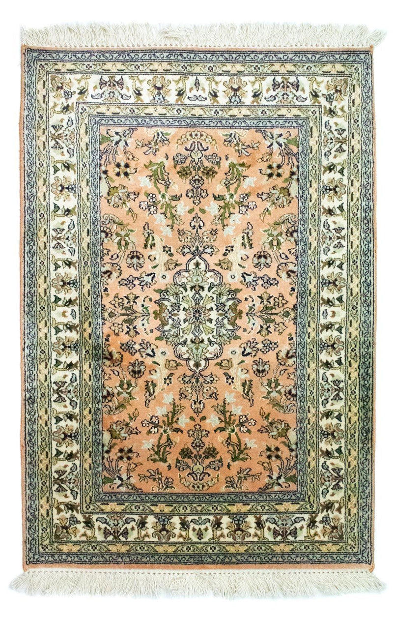 Jedwabny dywan - Kashmir Silk - 93 x 64 cm - łososiowy