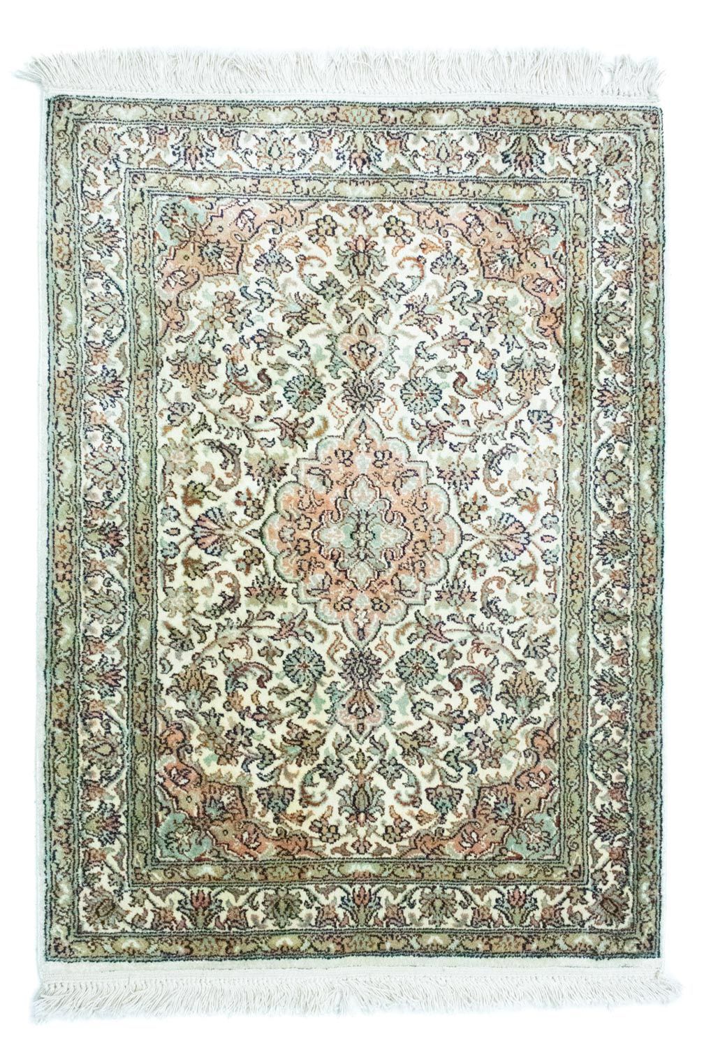 Jedwabny dywan - Kashmir Silk - 90 x 66 cm - beżowy
