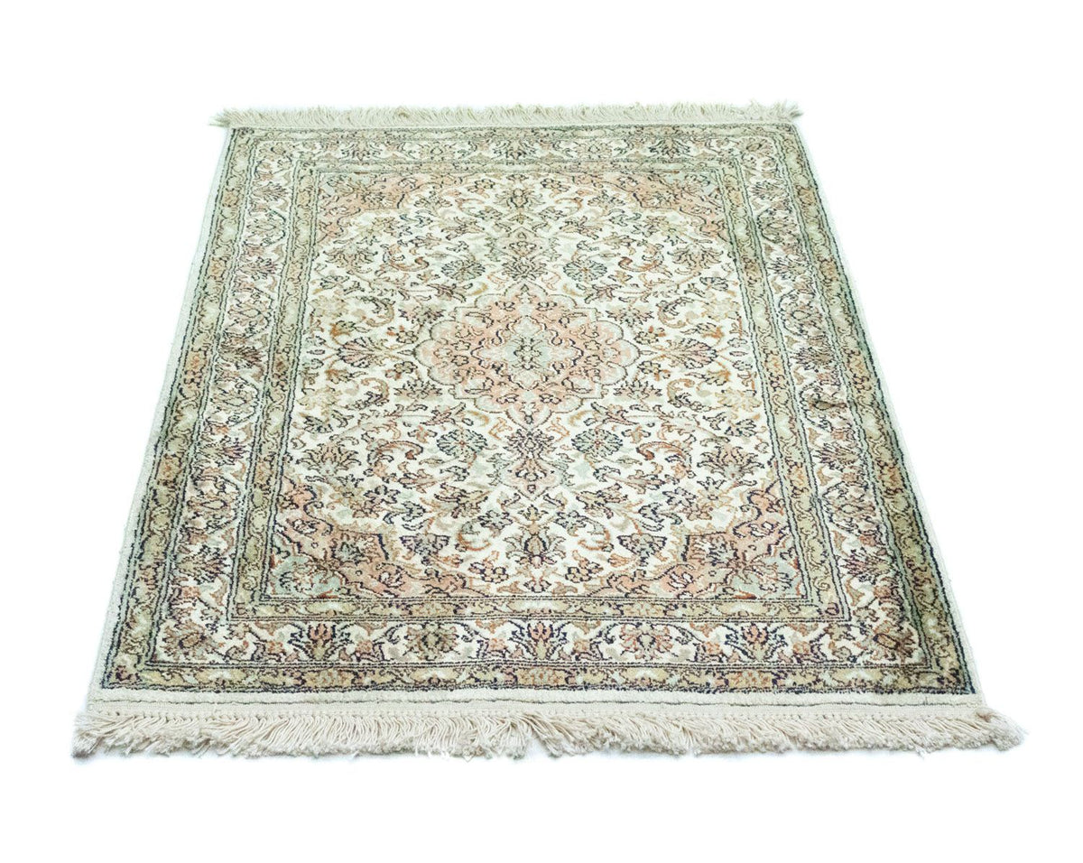 Jedwabny dywan - Kashmir Silk - 90 x 66 cm - beżowy