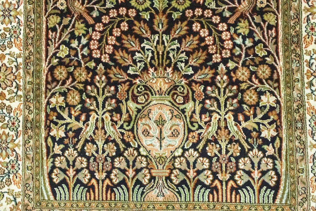 Jedwabny dywan - Kashmir Silk - 156 x 95 cm - niebieski
