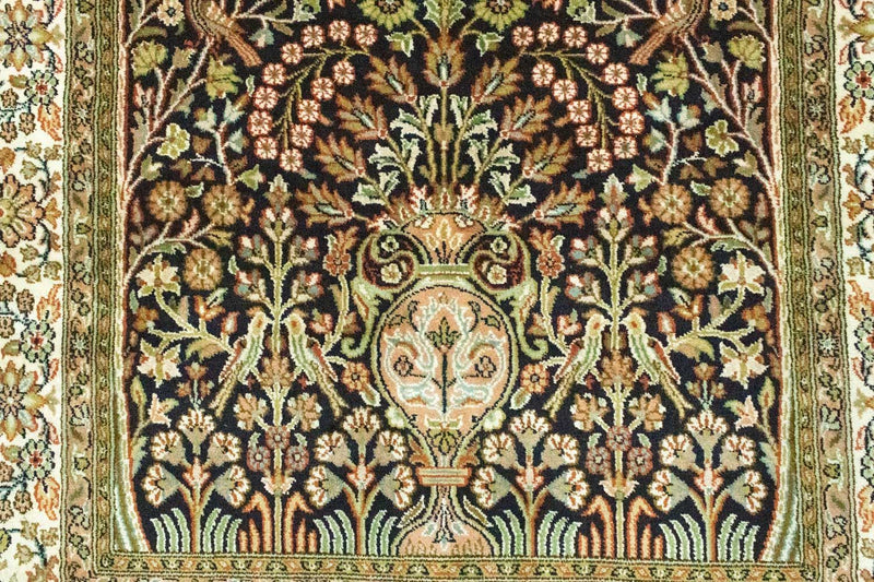 Jedwabny dywan - Kashmir Silk - 156 x 95 cm - niebieski