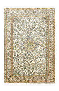Jedwabny dywan - Kashmir Silk - 183 x 125 cm - beżowy