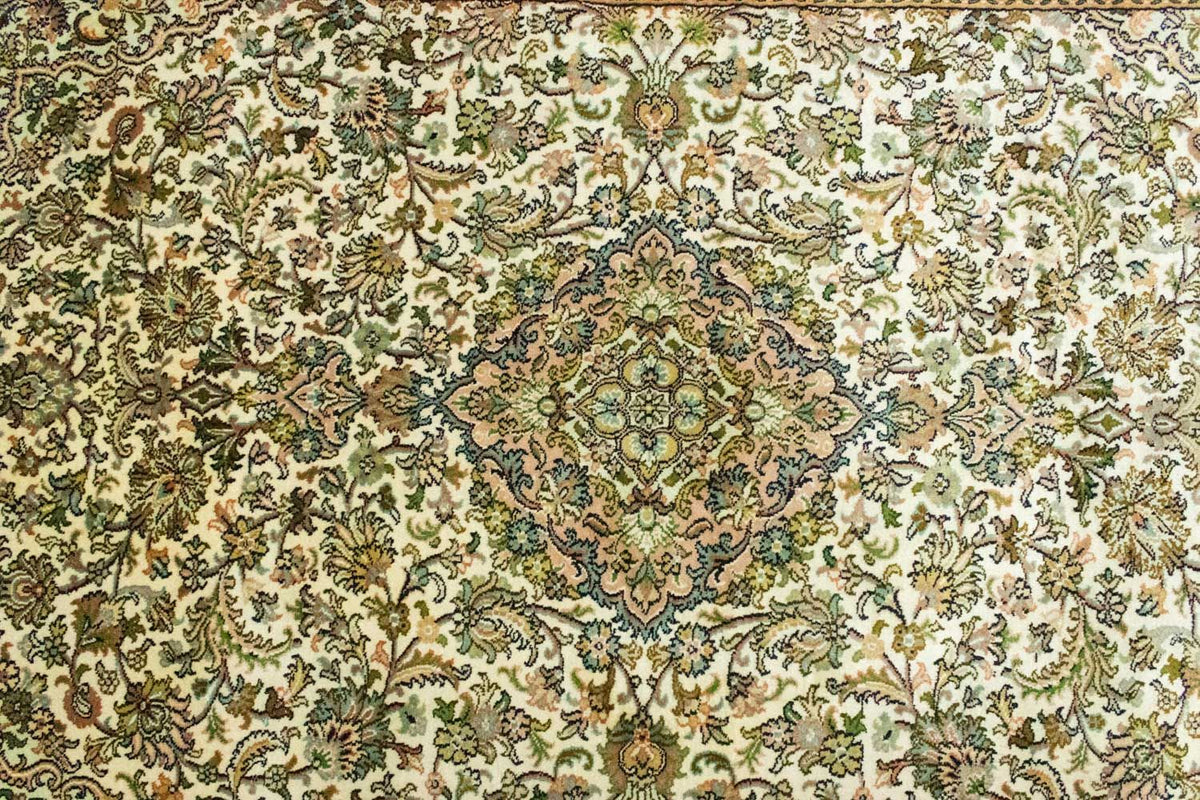 Jedwabny dywan - Kashmir Silk - 183 x 125 cm - beżowy