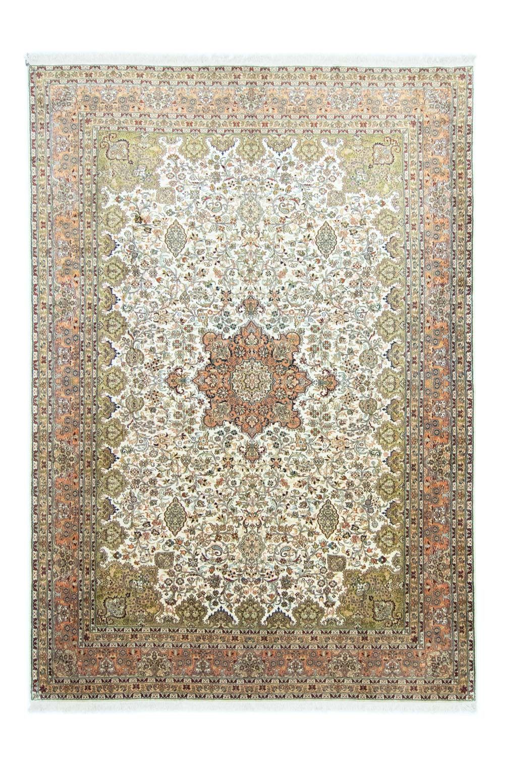 Jedwabny dywan - Kashmir Silk - 308 x 217 cm - beżowy