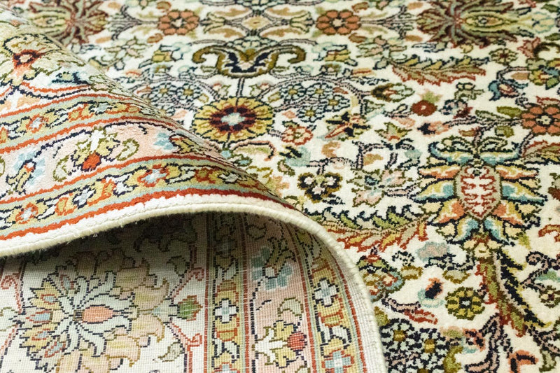 Jedwabny dywan - Kashmir Silk - 274 x 184 cm - beżowy